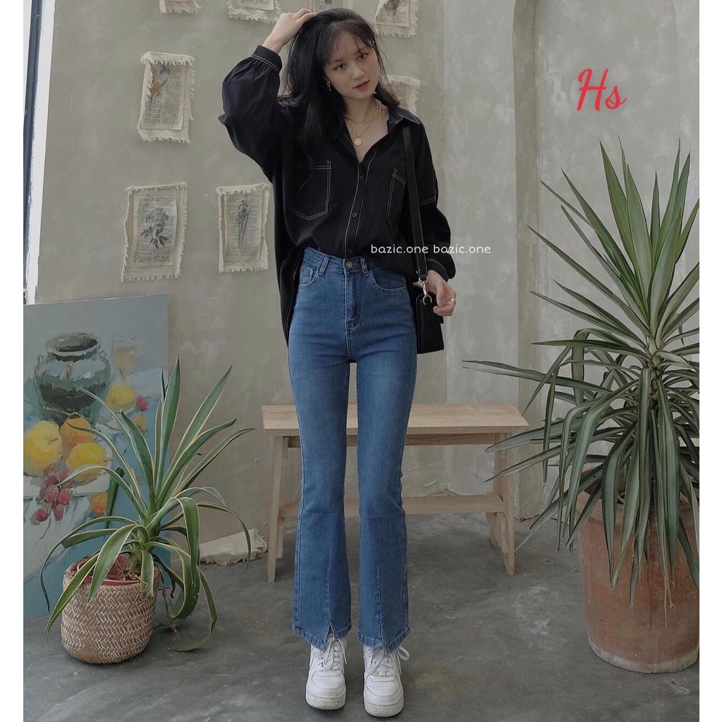 Áo sơ mi nữ form rộng dài tay ulzzang Hàn Quốc, Áo sơ mi nữ kiểu tay dài công sở vintage SM03 - Maoshop