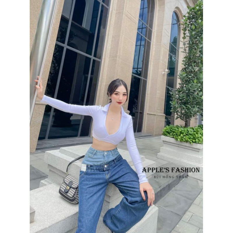 Quần jeans ống suông 2 cạp thiết kế độc đáo ( CHÍNH CHỦ)