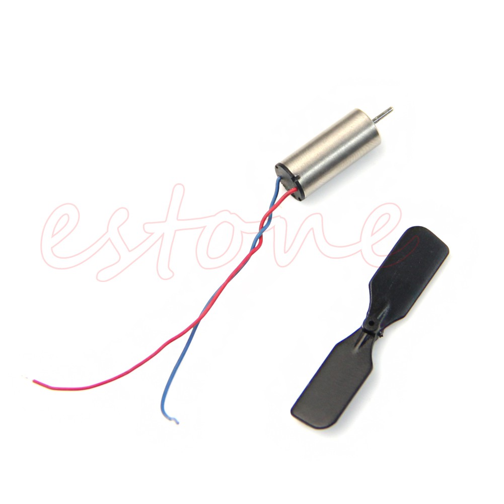 1 Pair 3.7V 48000RPM Coreless Motor + Propeller For RC Aircraft Helicopter Toy