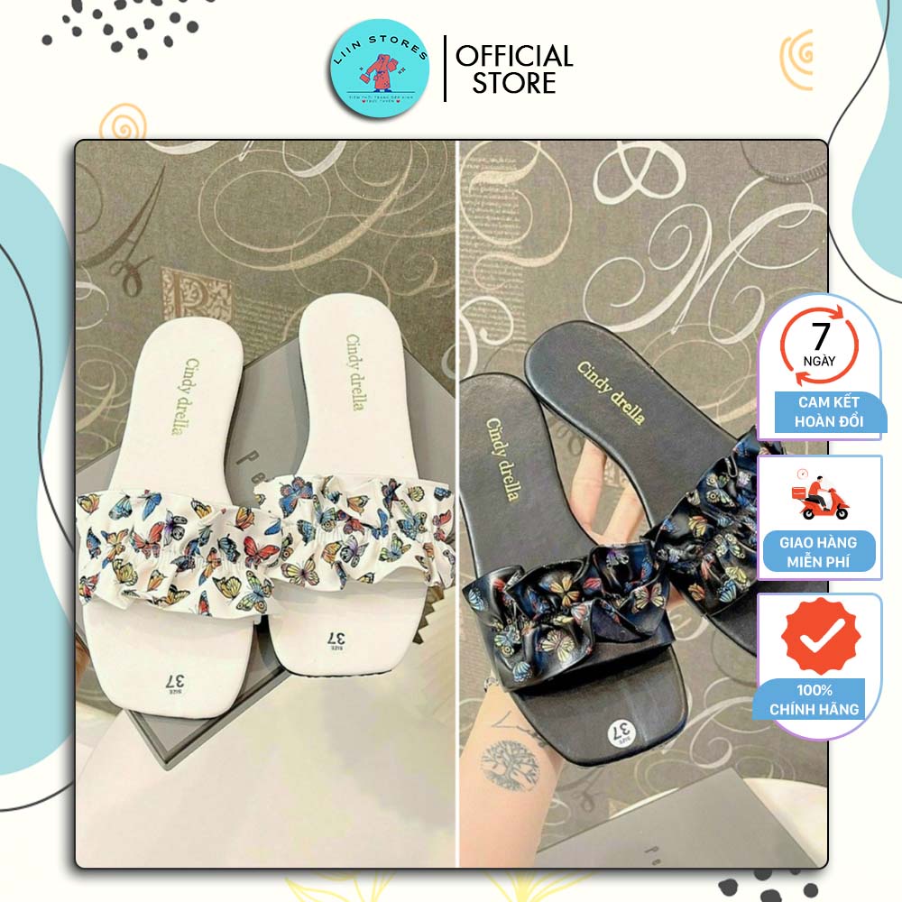 Dép Kiểu Quai Bèo Được In Hình Bướm 3D Phong Cách Bánh Bèo Đáng Yêu - L0010