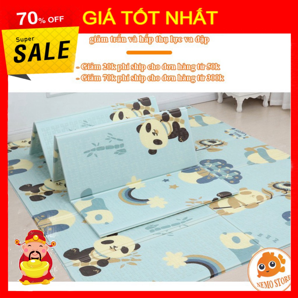 [ GIÁ TỐT NHẤT ]  Thảm xốp cho bé XPE gấp gọn tấm lót trải sàn 2 mặt chống thấm chống trơn hàn quốc phủ silicon 1m8 2m c