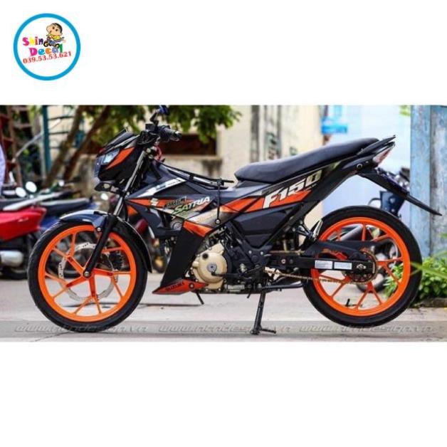 Tem rời Satria đỏ đen chất liệu Crom chính hãng cao cấp
