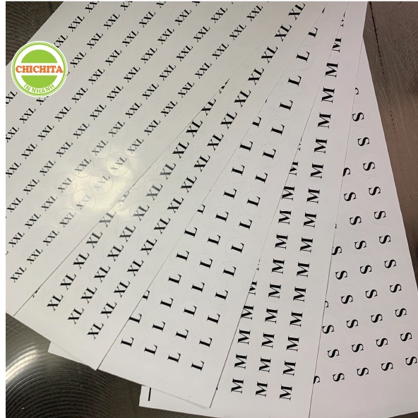 [Giá Tại Xưởng] [Hàng có sẵn] 100 tem dán size quần áo 1.5cm giá rẻ