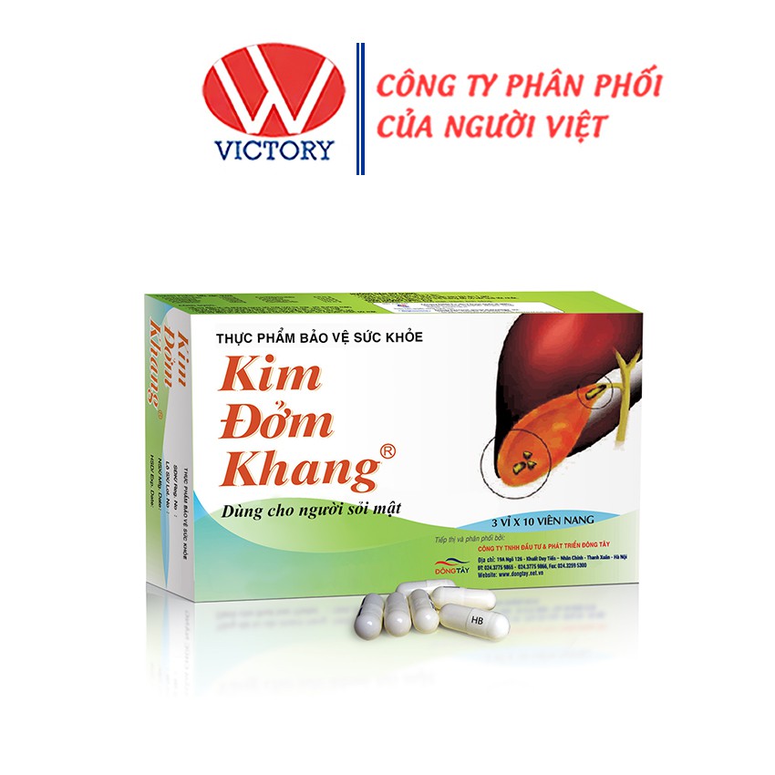 Viên uống Kim Đởm Khang - Hỗ trợ điều trị sỏi mật, viêm đường mật, viêm túi mật - Hộp 30 viên - Victory Pharmacy