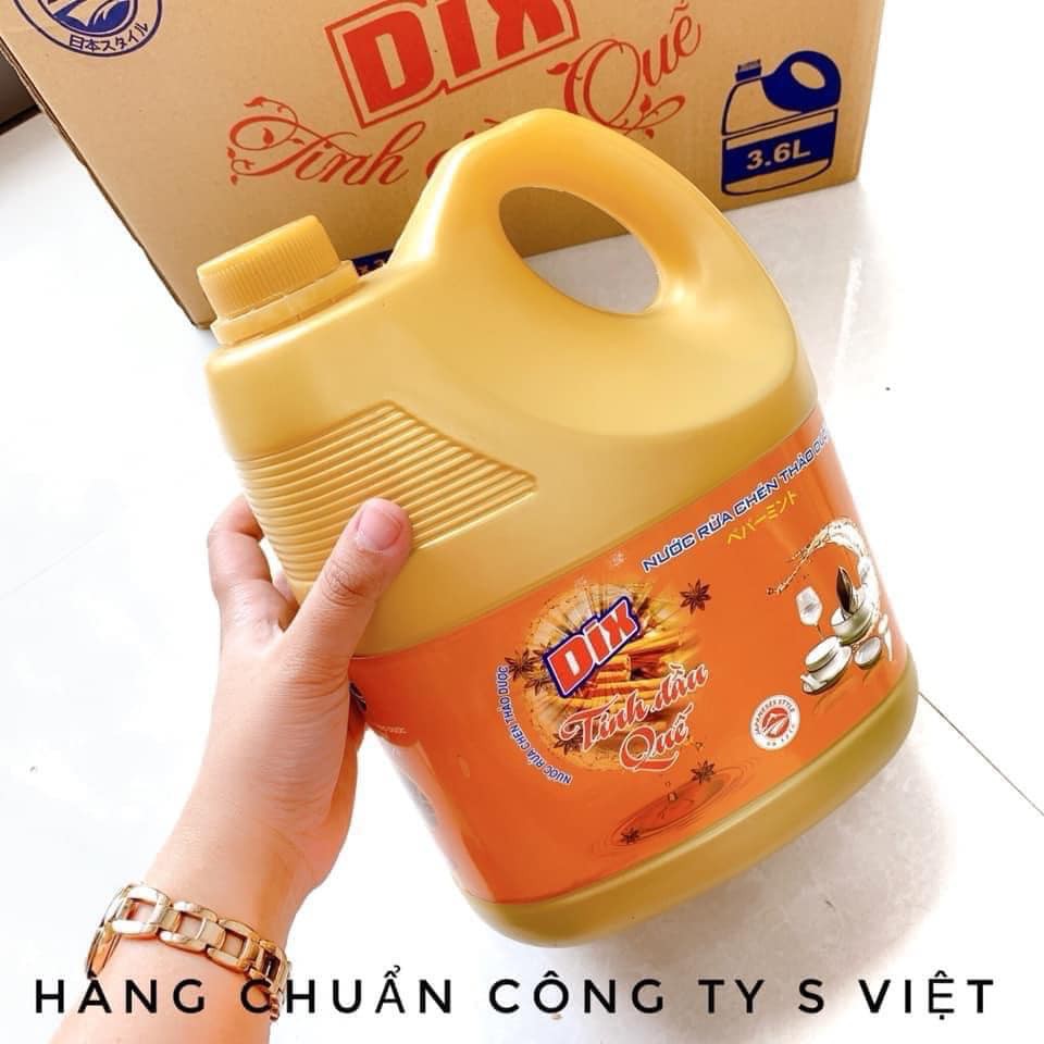 01 can Nước rửa chén bát thảo dược tinh dầu quế dung tích 3.6 lít