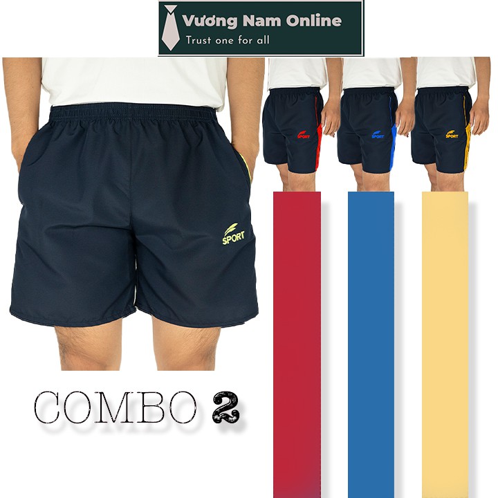 Combo 2 Quần đùi nam mặc nhà vải dù gió