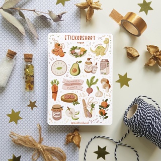 Sticker Sheet VEGAN - Chuyên dán sổ | Bullet Journal Stickers, Planner Stickers, Scrapbook Stickers, Kawaii Stickers