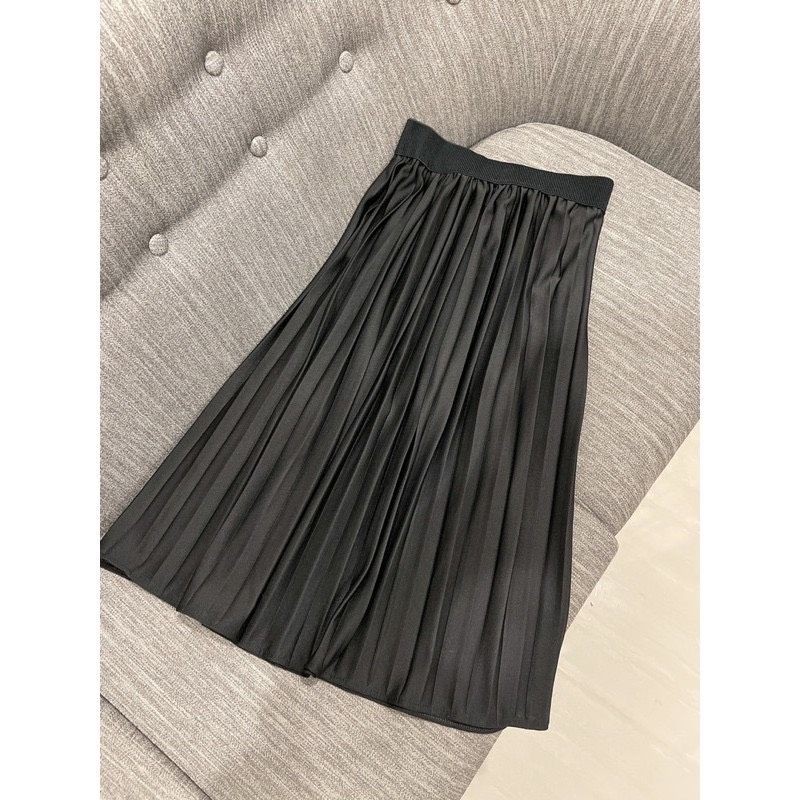 [RẺ VÔ ĐỊCH] Chân Váy Dài Dập Ly, Chân Váy Midi Ulzzang Màu Đen