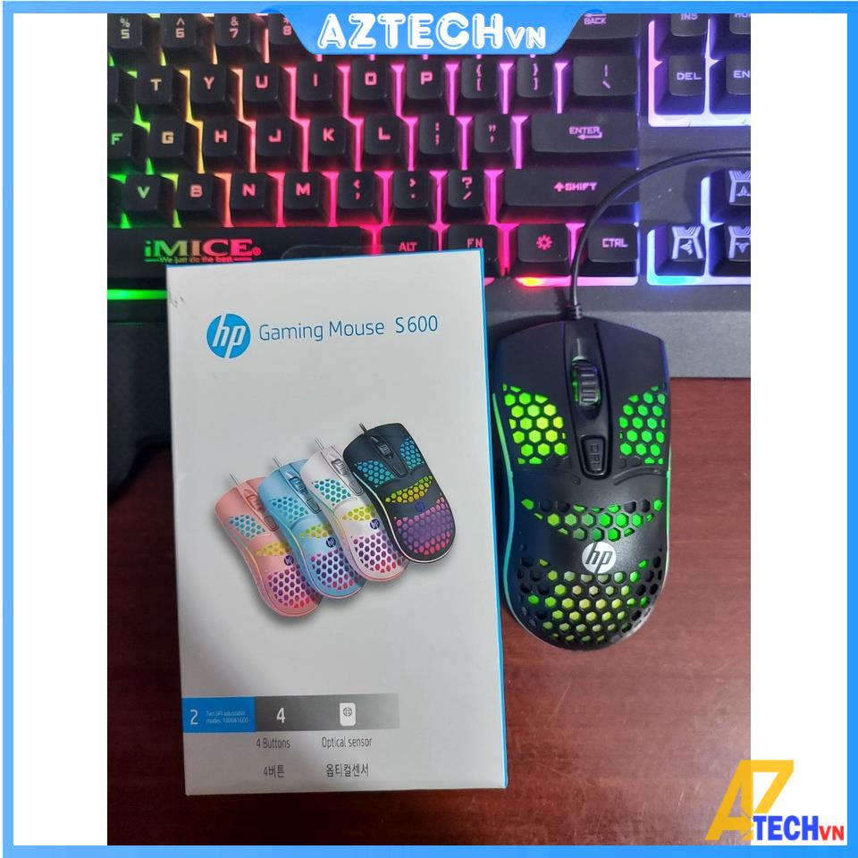 CHUỘT CHƠI GAME HP S600 LED RGB - BẢO HÀNH 12 THÁNG