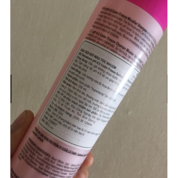 Cặp gội xả giữ màu tóc nhuộm Schwarzkopf BC Color Freeze Sulfate-Free Shampoo 250ml /200ml