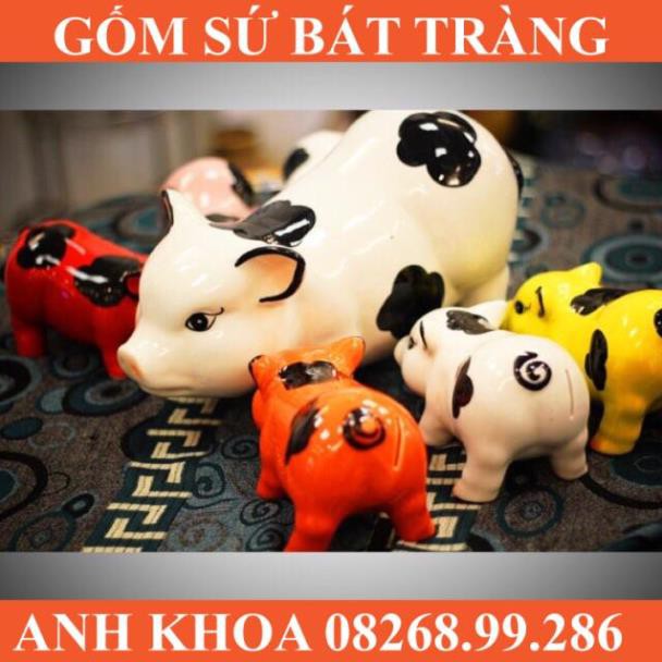 Đàn lợn mẹ con gốm sứ Bát Tràng - Gốm sứ Bát Tràng Anh Khoa