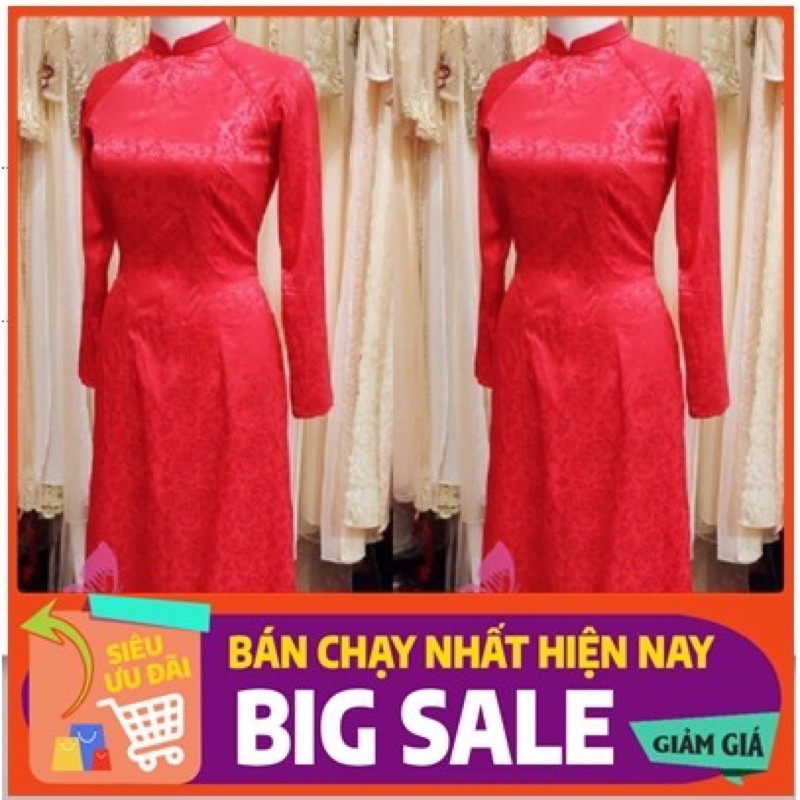 Áo Dài Gấm Tơ Tằm - Co Dãn - Bay Tà - Đủ Size - 1 Đổi 1