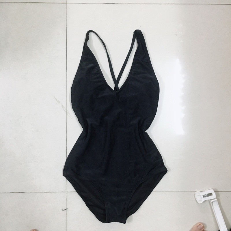 Đồ bơi nữ, bikini liền mảnh đi biển màu đen Hiền Hồ