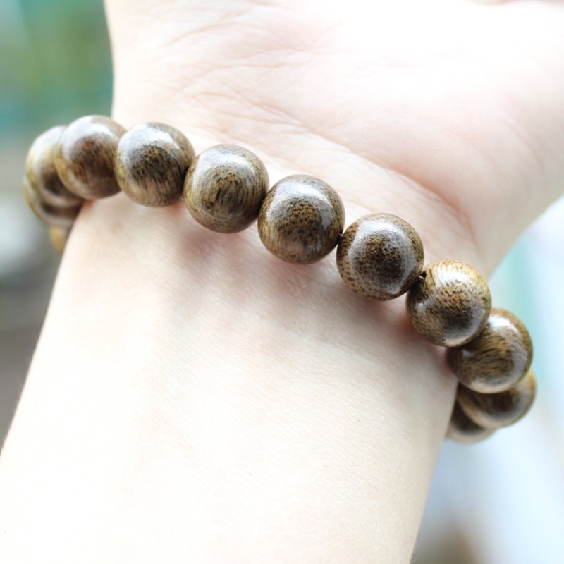 Vòng tay phong thủy nam nữ gỗ trầm hương size 8mn 10mn mùi thơm tự nhiên 100% trầm tốc - No box