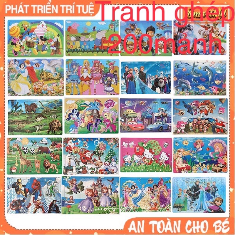 (giá sỉ )TRANH GHÉP 200 MẢNH Bảng Gỗ Siêu Đẹp Siêu Rẻ cho bé sáng tạo