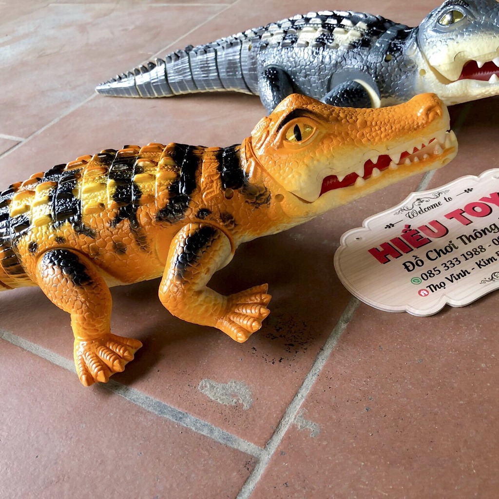 Cá Sấu Chạy Pin Có Nhạc Cỡ Lớn 48cm  Tặng Kèm Pin Đồ Chơi Trẻ Em Hiếu Toys