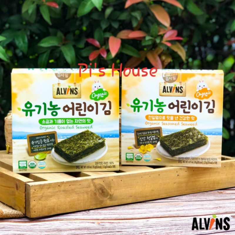 HỘP 10 GÓI RONG BIỂN HỮU CƠ TÁCH MUỐI ALVINS