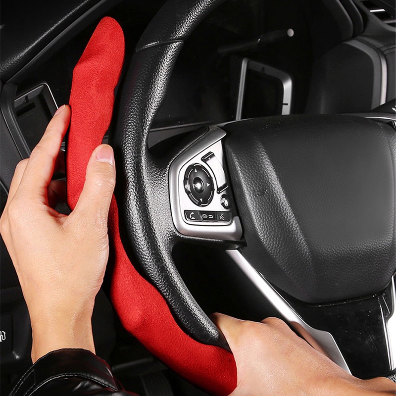 Vỏ bọc vô lăng xe hơi BLALION bằng da lộn siêu mỏng thoáng khí