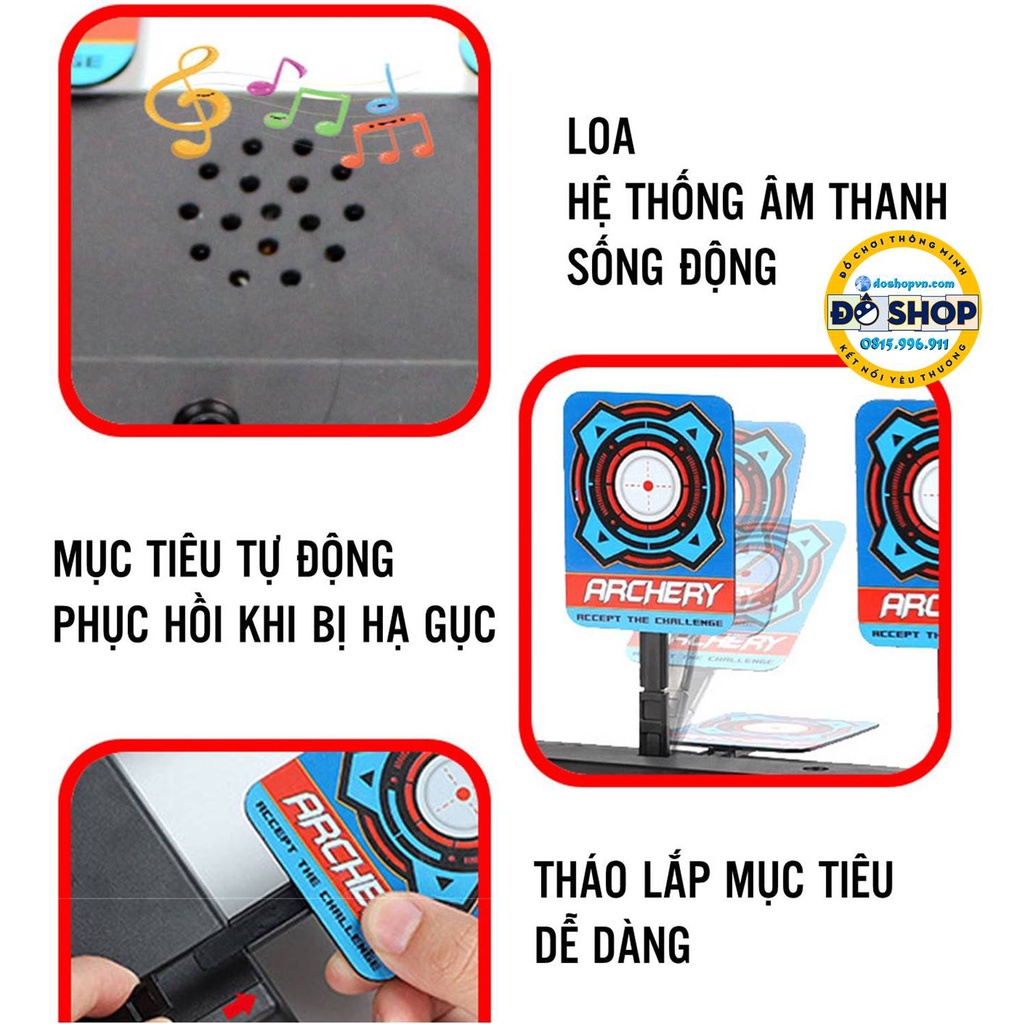 Bia Tập Bắn Điện Tử Tự Động Hồi Mục Tiêu - Phụ Kiện Đồ Chơi Nerf (Tặng Kèm Pin)