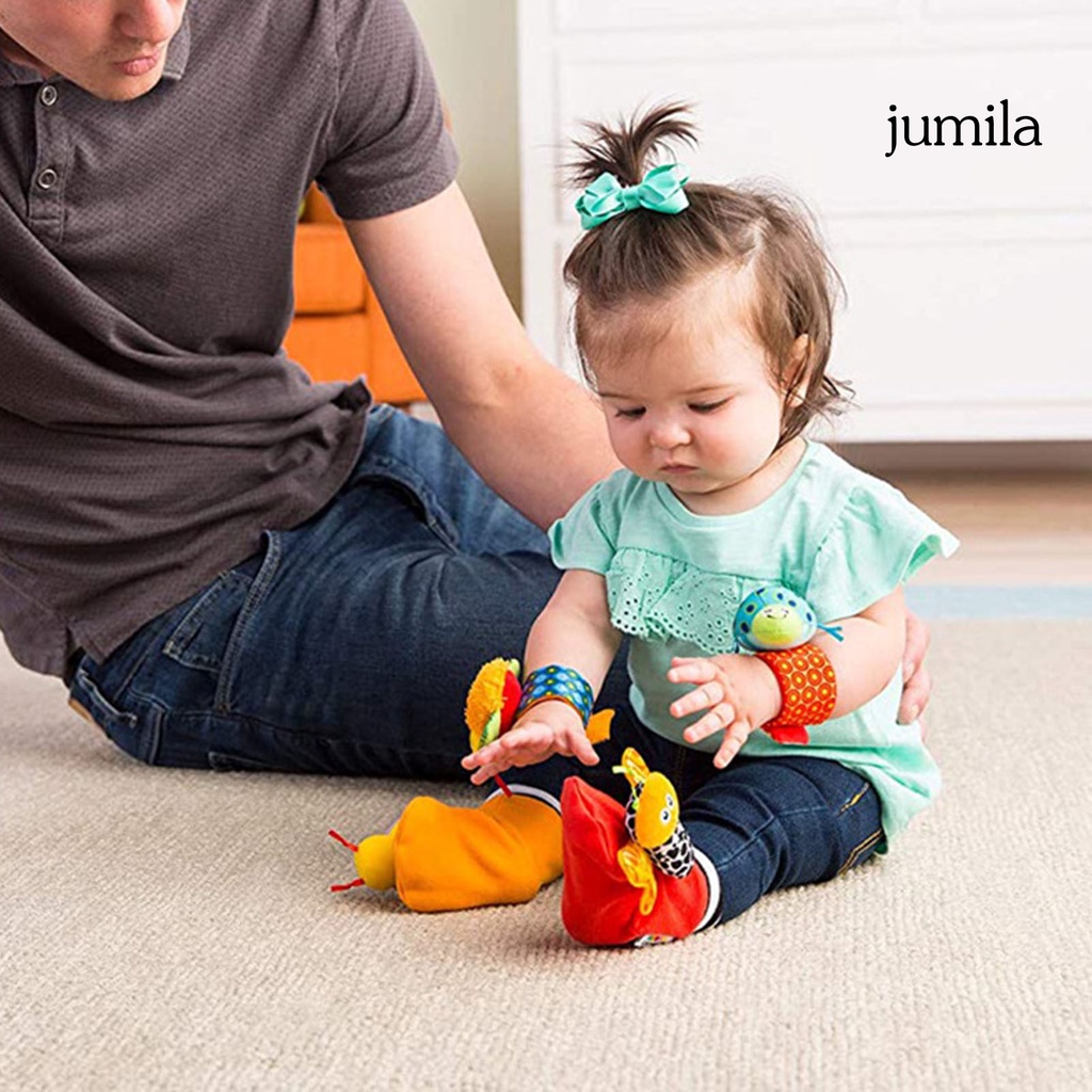 Đồ Chơi Nhồi Bông Lục Lạc Đeo Cổ Tay Và Chân Thoải Mái Cho Bé Sơ Sinh 0-12 Tháng Tuổi