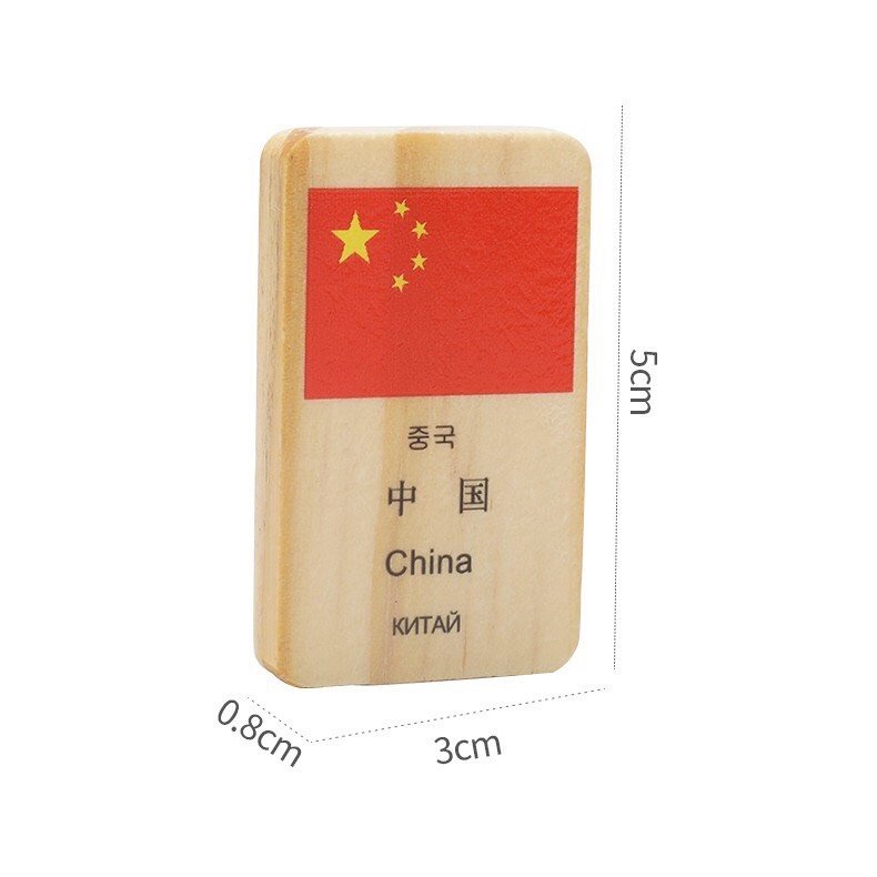 Đồ chơi gỗ - Domino quân cờ các quốc gia trên thế giới bằng nhiều ngôn ngữ, chất liệu an toàn