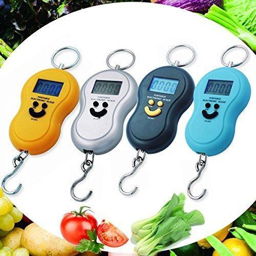 Cân Điện Tử Cầm Tay Du Lịch Portable Mini 50Kg - Đen, Cam, Xanh