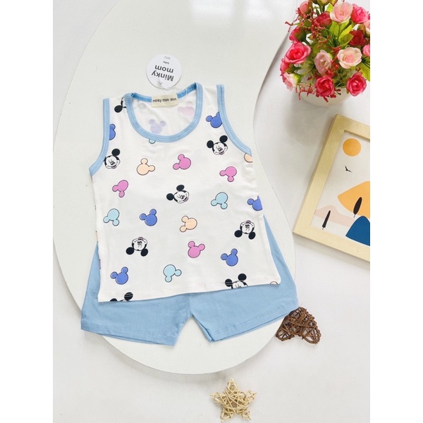 Bộ cộc ba lỗ  FREE SHIP Bộ Minky Mom chất pettit loại 1 siêu thoáng mát cho bé