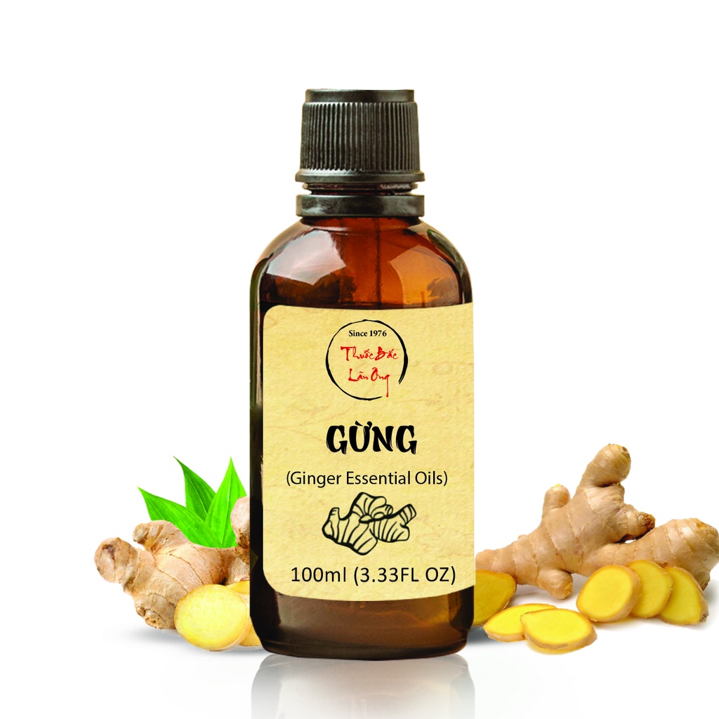 Tinh dầu Gừng nguyên chất 100ml, massage giảm mỡ bụng, đùi, bắp tay, bắp chân hiệu quả - Thuốc bắc lãn ông