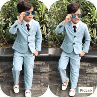 Set vest+gile+quần cho bé trai