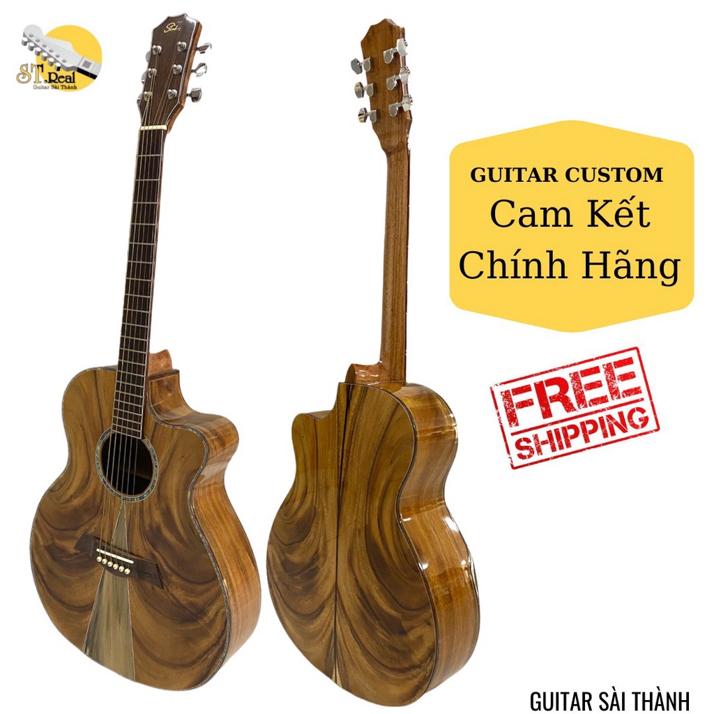 Đàn Guitar Acoustic Custom Chính Hãng ST.Real Guitar Sài Thành Mã ST-A100