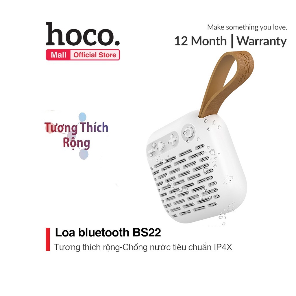 Loa Bluetooth Hoco BS22 pin 500mAh chống nước tiêu chuẩn IP4X hỗ trợ thẻ TF