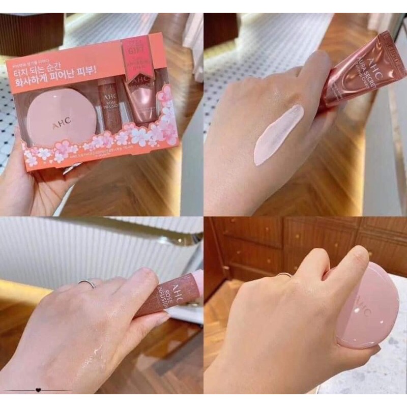 Set phấn nước AHC Perfect Dual Cover Cushion Foundation Glam Special Gift Set 34g | BigBuy360 - bigbuy360.vn