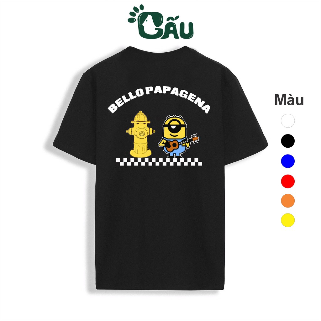 Áo thun nam GẤU 194 - MEN cổ tròn tay ngắn vải coton co dãn, dày dặn, form regular fit - Minion