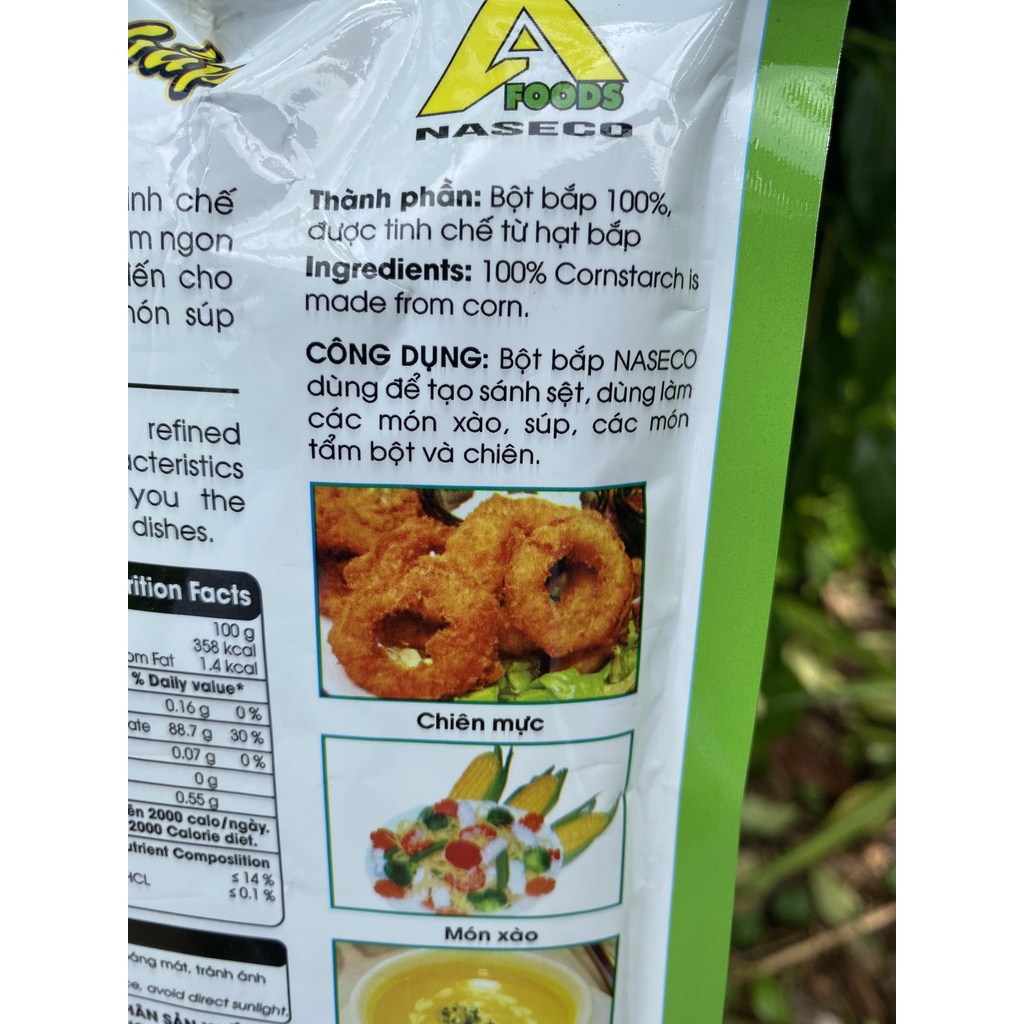 Tinh bột bắp NASECO 150g, dùng tạo sánh sệt, làm các món xào, súp, các món tẩm bột và chiên. Date 05.2022