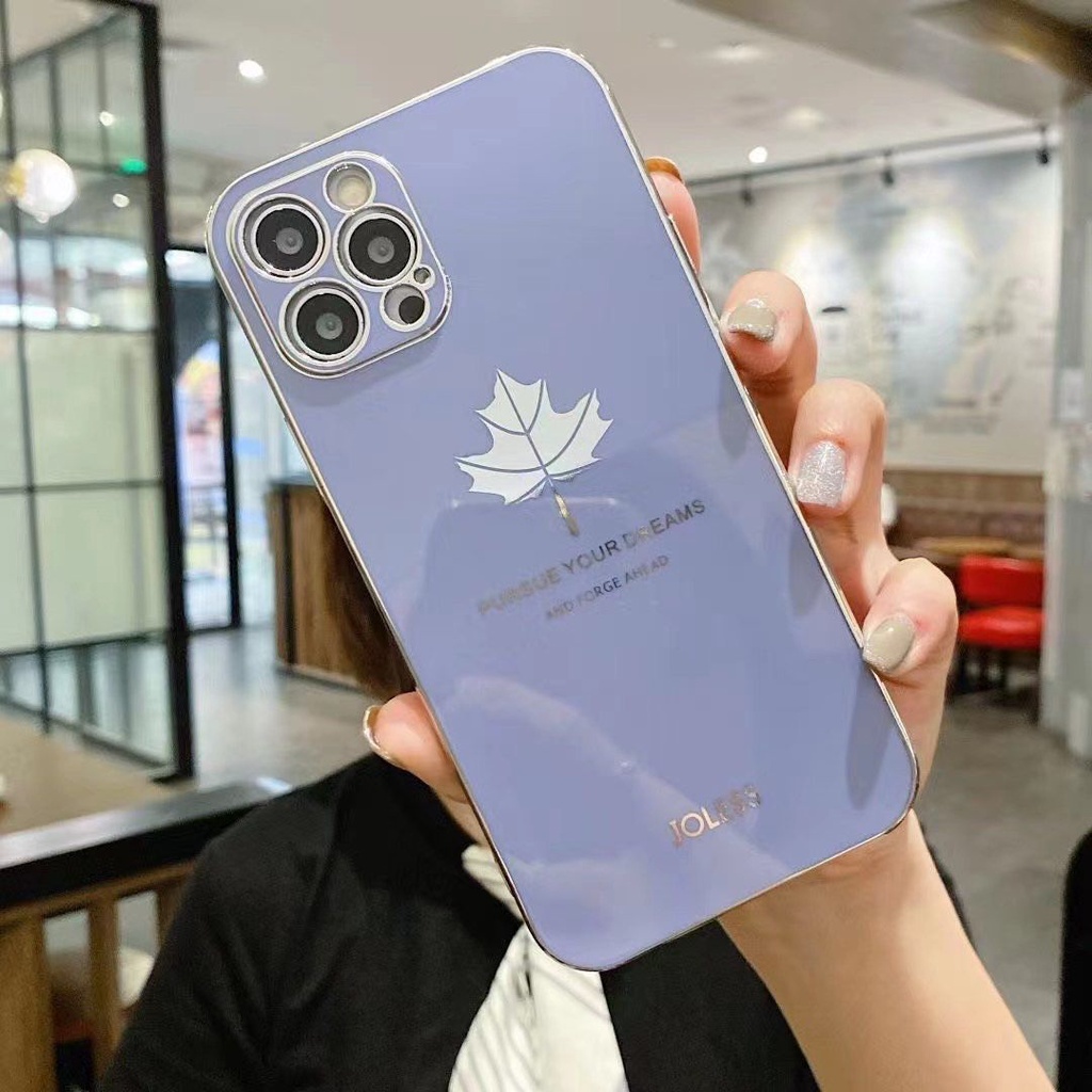 Ốp Điện Thoại Mạ Hình Lá Phong Cho Samsung Galaxy A14 A04s A04 A04e A13 A23 A53 A33 A73 A03 A03s A02s A22 A52 A32 A52s A72 5G Core