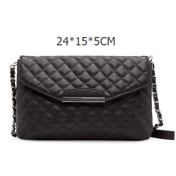 Túi xách nữ cầm tay bảng dài đeo chéo clutch lưới đen FG5 Shalla