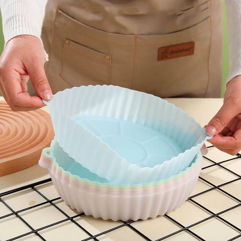 Khay Silicone Tròn Lót Nồi Chiên Không Dầu Tái Sử Dụng Tiện Lợi