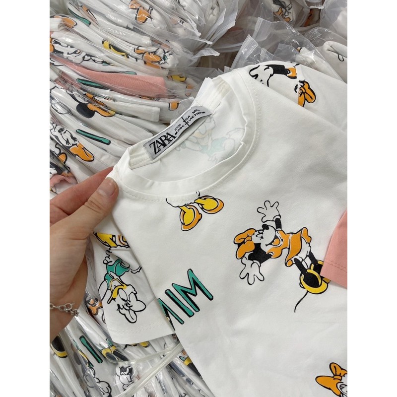 Set 2 áo thun cotton vnxk hình mickey bé gái