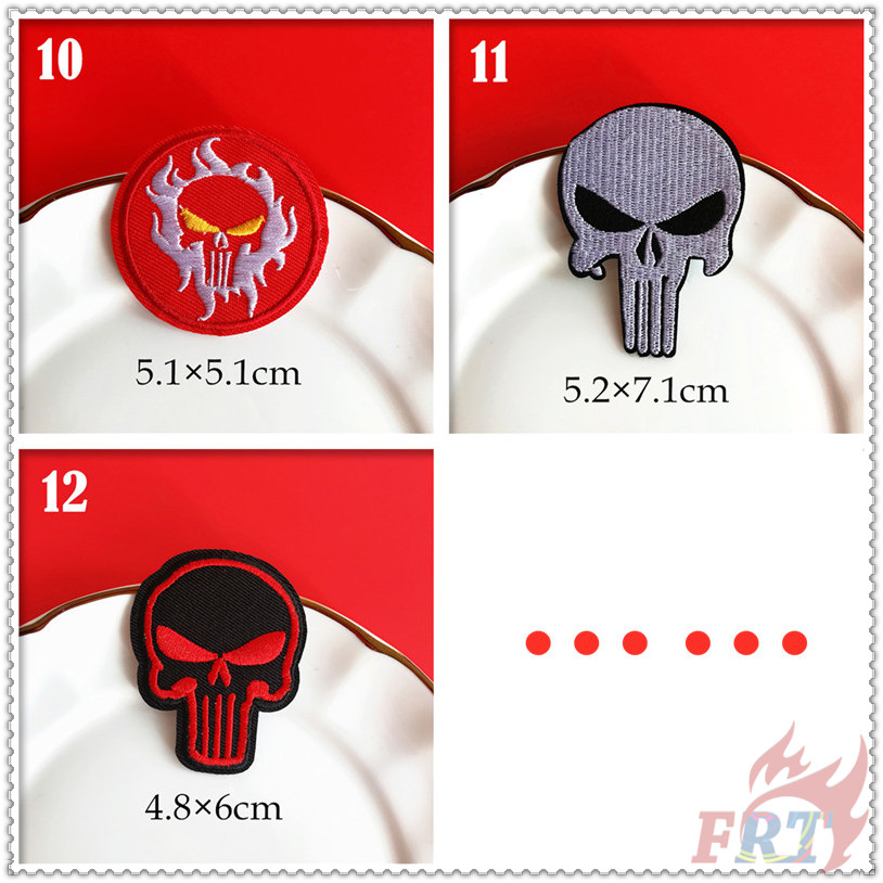 Miếng Vá Vải Dạng Ủi Thêu Trang Trí Đầu Lâu Cá Tính Phong Cách Hip Hop