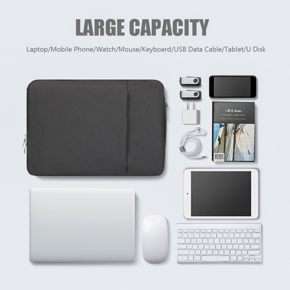 Túi da PU đựng laptop chống sốc sức chứa lớn 13.3 14 15.6 inch