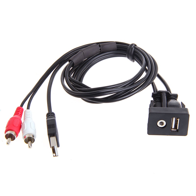 1m Dây Cáp Chuyển Đổi Cổng USB 2 RCA Sang 3 5mm AUX 1 8 Jack Cho Máy Nghe Nhạc MP3 Xe Hơi / Tàu Thuyền