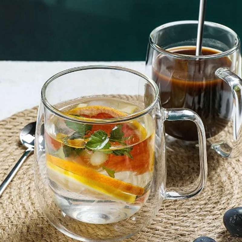 Cốc thủy tinh borosilicate cao cấp 2 lớp dùng để đựng thức uống 250ml/350ml