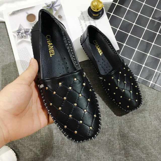 [Ảnh thật] Giày slip on để mềm khâu viền đinh tán hot trend năm nay