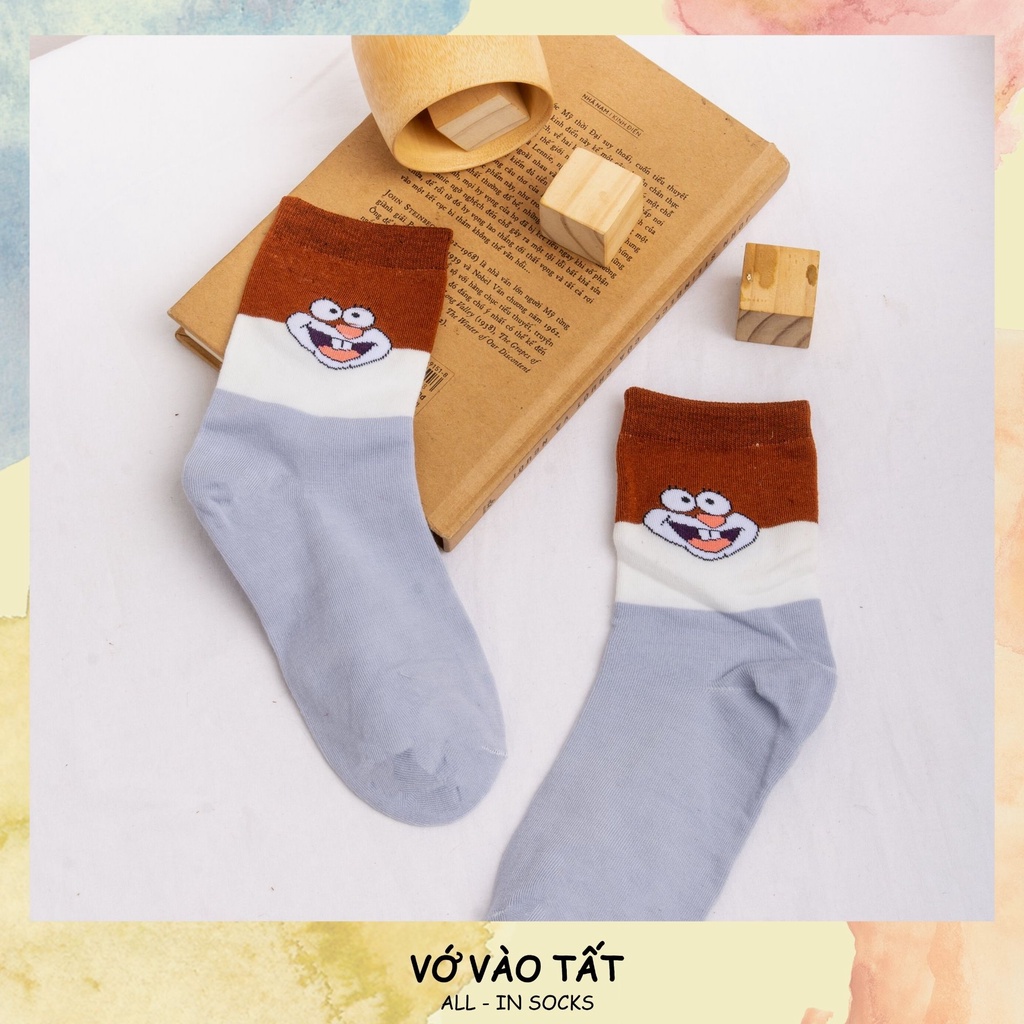 TẤT VỚ UNISEX NAM NỮ CỔ CAO HOẠT HÌNH BỌT BIỂN