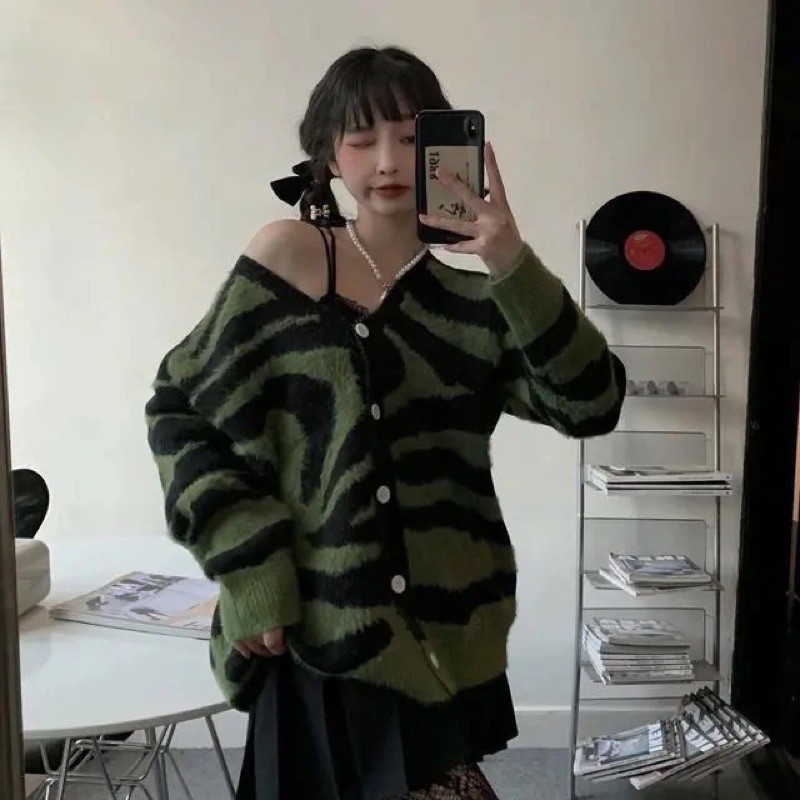 [ORDER TAOBAO] CARDIGAN VẰN XANH LÁ HOTTREND | BigBuy360 - bigbuy360.vn