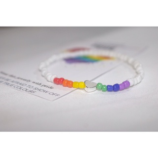 [Ảnh thật] Vòng tay Pride hạt cườm trái tim #LGBT