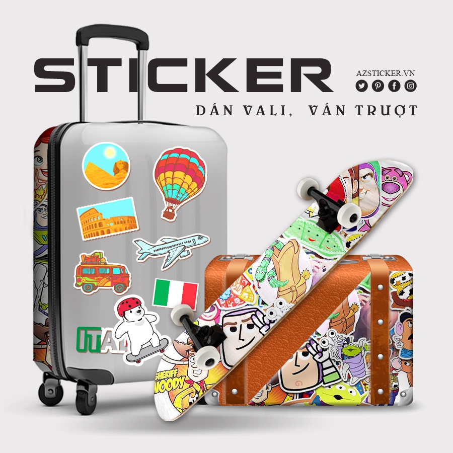 Bộ Hình Dán Nón Bảo Hiểm, Dán Laptop , Dán Điện Thoại , Dán Vali , Tem Dán Xe Máy ... | Sticker Toy Story