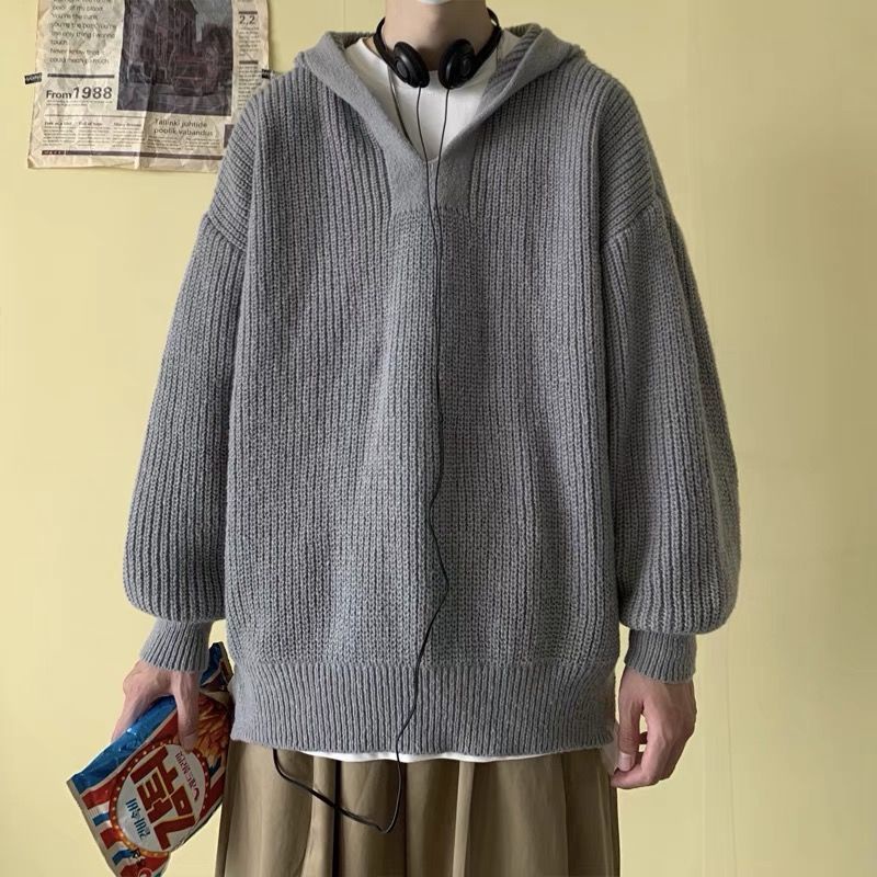 Áo len Unisex form rộng phối mũ