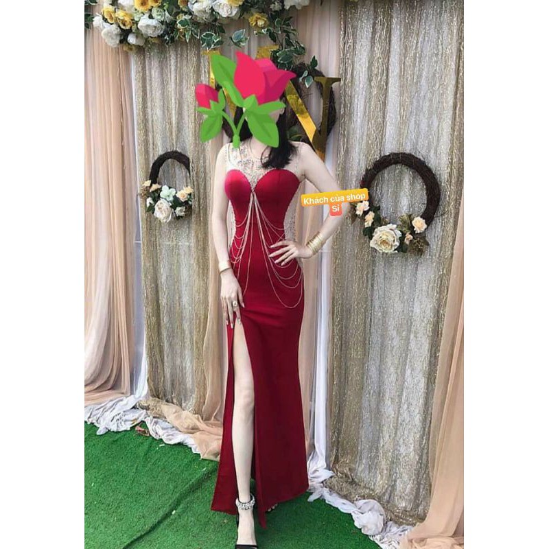 Đầm dạ hội kết chuỗi cao cấp kèm ảnh thật tặng hoa tai thời trang xinh xắn | BigBuy360 - bigbuy360.vn