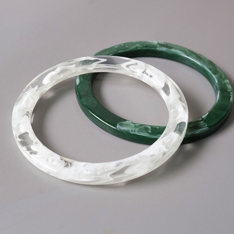 Set 2 Tay Cầm Bằng Resin Màu Trắng / Xanh Lá Thay Thế DIY Cho Túi Xách Nữ